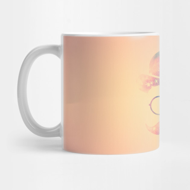 Retro Face with Moustache & Glasses / Universe - Galaxy Hipster (GOLD))